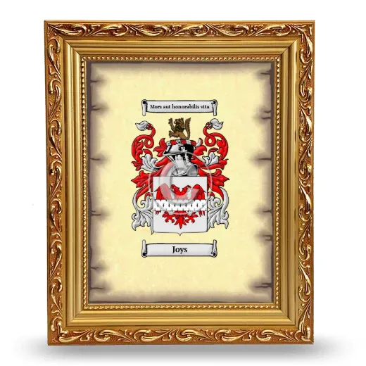 Joys Coat of Arms Framed - Gold