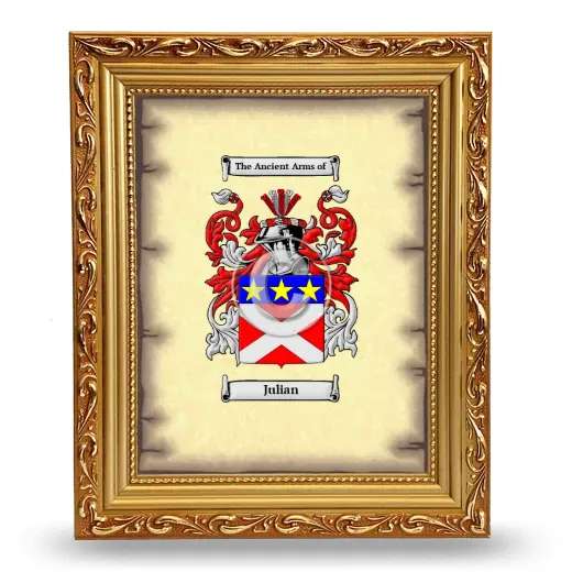 Julian Coat of Arms Framed - Gold
