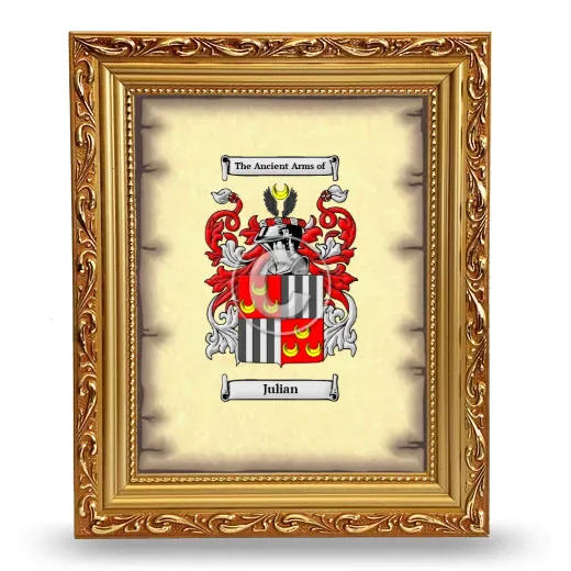 Julian Coat of Arms Framed - Gold