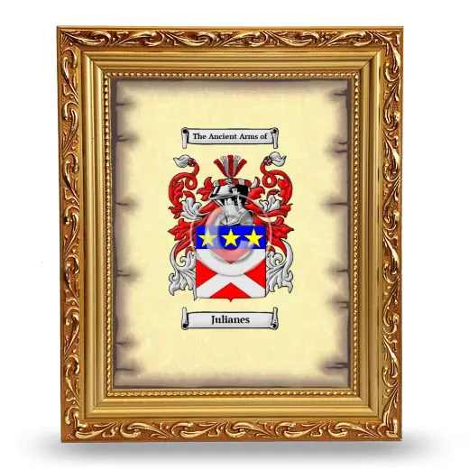 Julianes Coat of Arms Framed - Gold