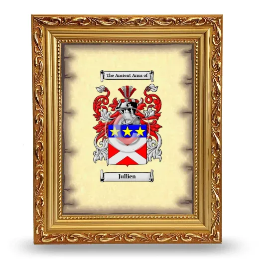 Jullien Coat of Arms Framed - Gold