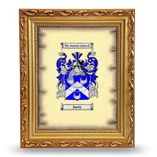 Jurey Coat of Arms Framed - Gold