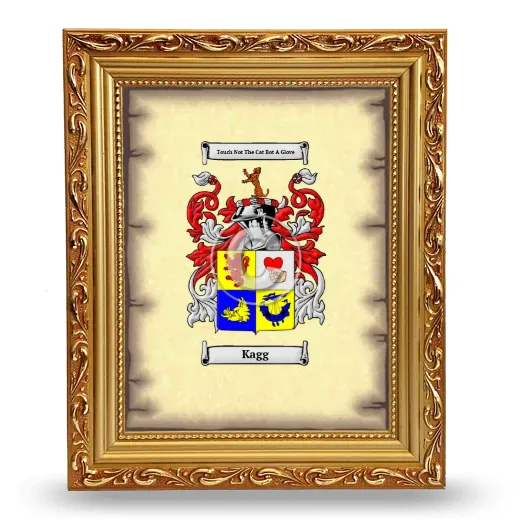 Kagg Coat of Arms Framed - Gold
