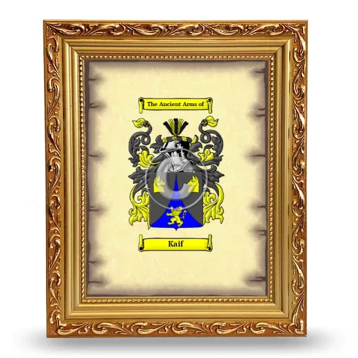 Kaif Coat of Arms Framed - Gold