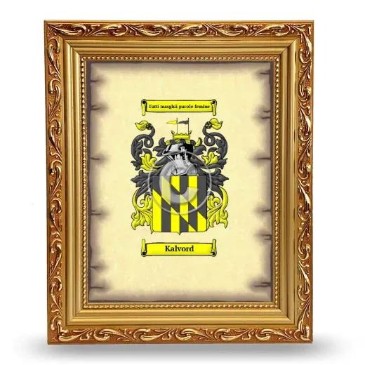 Kalvord Coat of Arms Framed - Gold