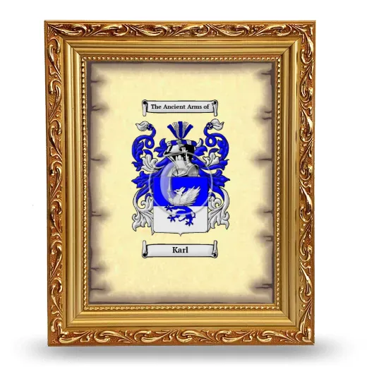 Karl Coat of Arms Framed - Gold