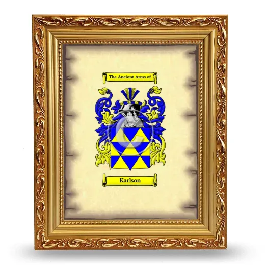 Karlson Coat of Arms Framed - Gold