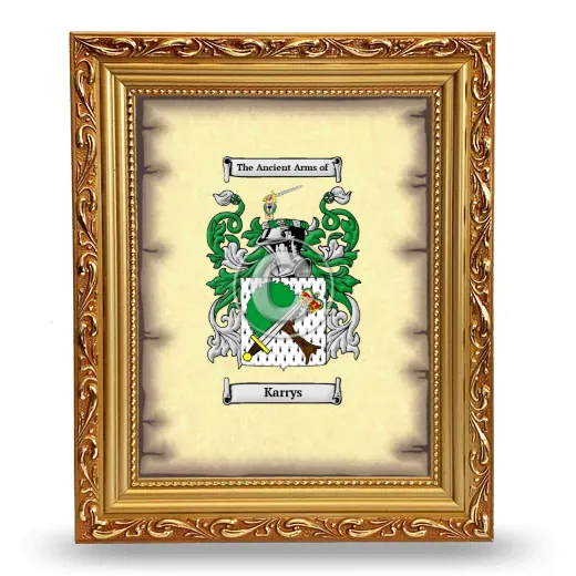 Karrys Coat of Arms Framed - Gold