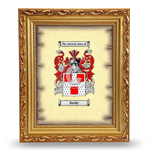 Kasky Coat of Arms Framed - Gold