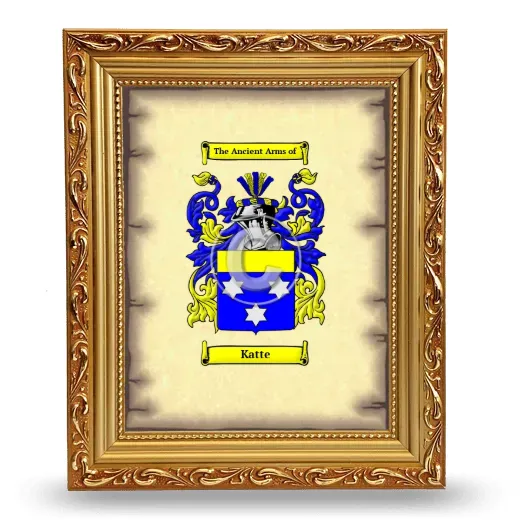 Katte Coat of Arms Framed - Gold