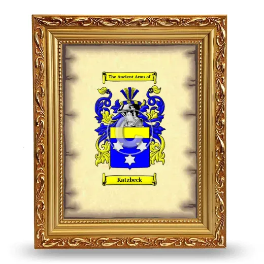 Katzbeck Coat of Arms Framed - Gold