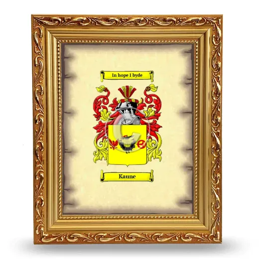 Kaune Coat of Arms Framed - Gold