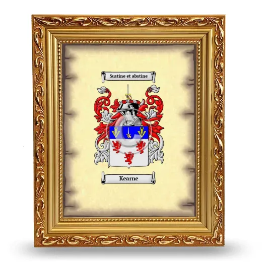 Kearne Coat of Arms Framed - Gold