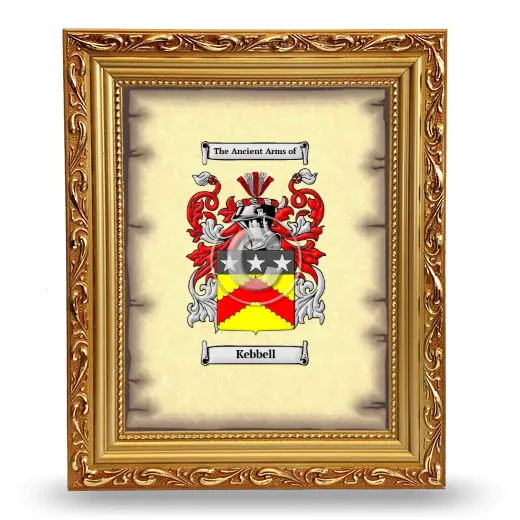 Kebbell Coat of Arms Framed - Gold