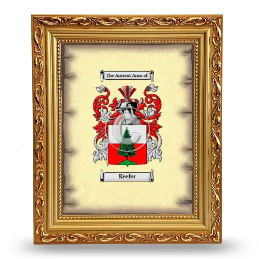 Keefer Coat of Arms Framed - Gold