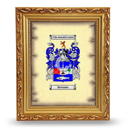 Keenum Coat of Arms Framed - Gold