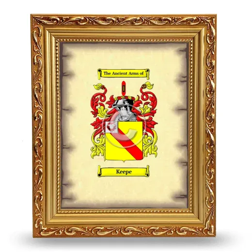Keepe Coat of Arms Framed - Gold