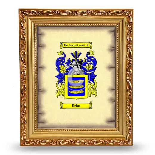 Kehn Coat of Arms Framed - Gold