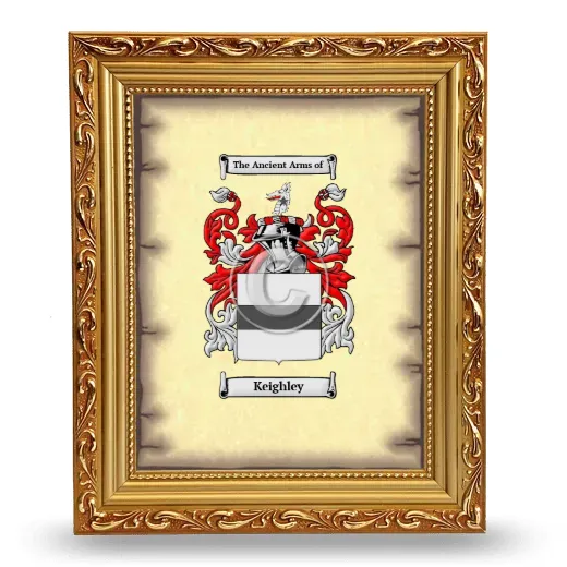 Keighley Coat of Arms Framed - Gold