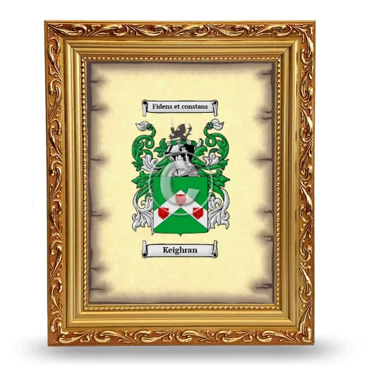 Keighran Coat of Arms Framed - Gold