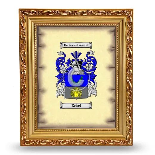 Keitel Coat of Arms Framed - Gold