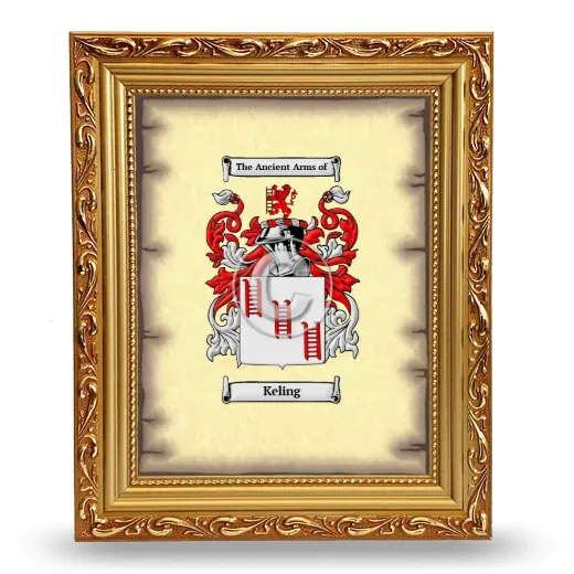 Keling Coat of Arms Framed - Gold