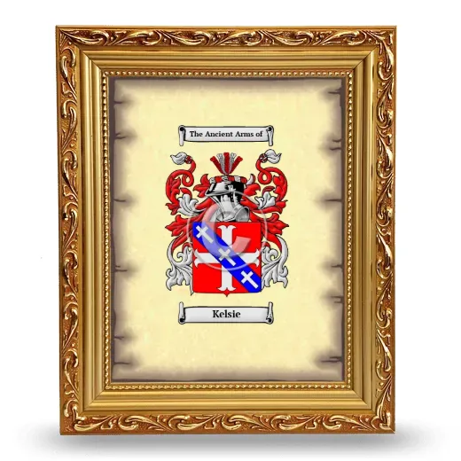 Kelsie Coat of Arms Framed - Gold