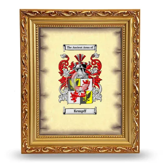 Kempff Coat of Arms Framed - Gold