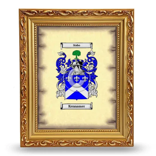 Kennamer Coat of Arms Framed - Gold