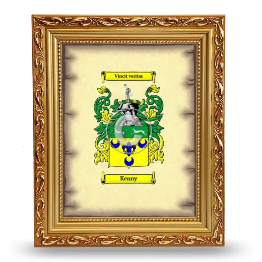 Kenny Coat of Arms Framed - Gold