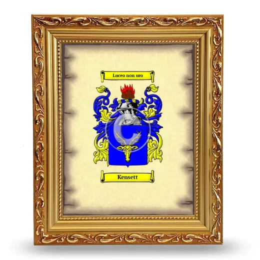 Kensett Coat of Arms Framed - Gold