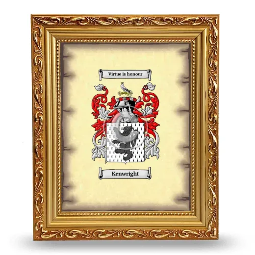 Kenwright Coat of Arms Framed - Gold