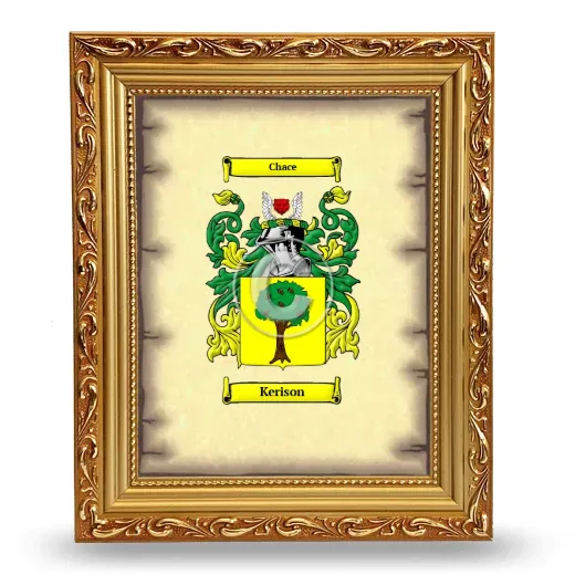 Kerison Coat of Arms Framed - Gold