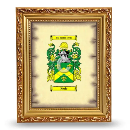 Kerle Coat of Arms Framed - Gold