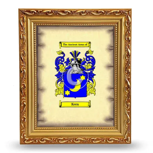 Kern Coat of Arms Framed - Gold
