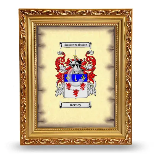 Kerney Coat of Arms Framed - Gold