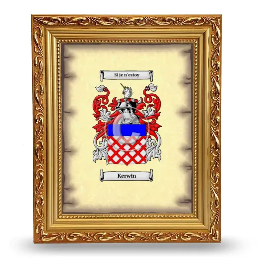 Kerwin Coat of Arms Framed - Gold