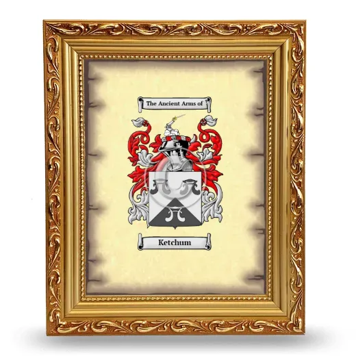 Ketchum Coat of Arms Framed - Gold