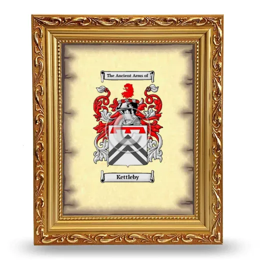 Kettleby Coat of Arms Framed - Gold