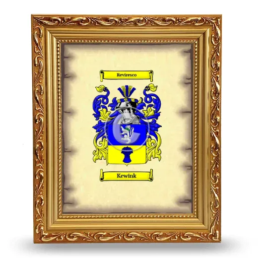 Kewink Coat of Arms Framed - Gold