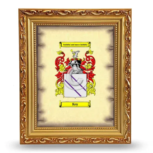 Key Coat of Arms Framed - Gold