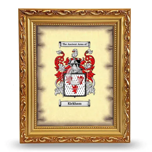 Kickham Coat of Arms Framed - Gold