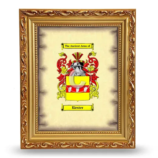 Kiester Coat of Arms Framed - Gold