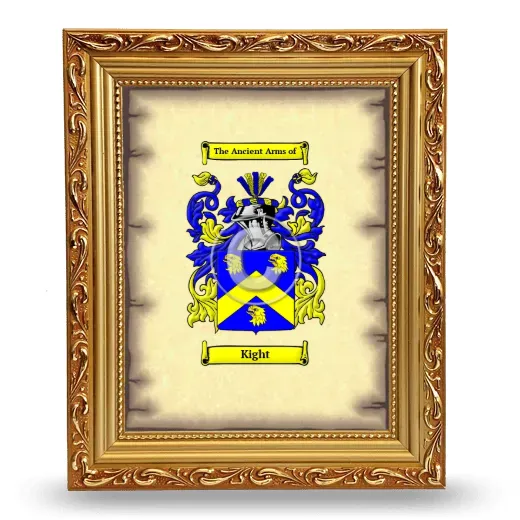 Kight Coat of Arms Framed - Gold