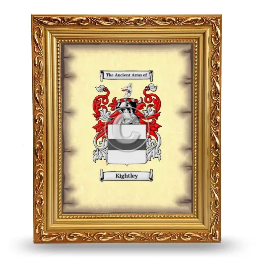 Kightley Coat of Arms Framed - Gold