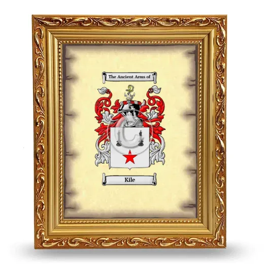 Kile Coat of Arms Framed - Gold
