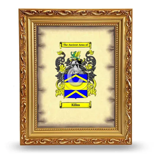 Kilim Coat of Arms Framed - Gold