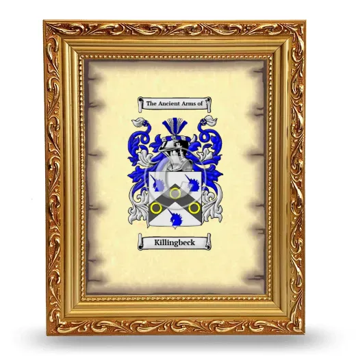 Killingbeck Coat of Arms Framed - Gold