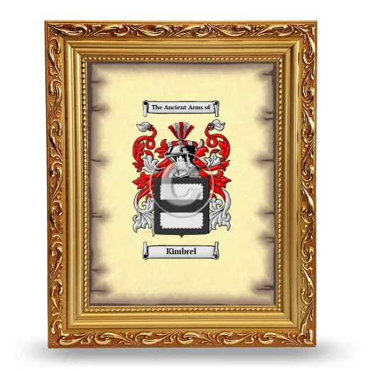 Kimbrel Coat of Arms Framed - Gold