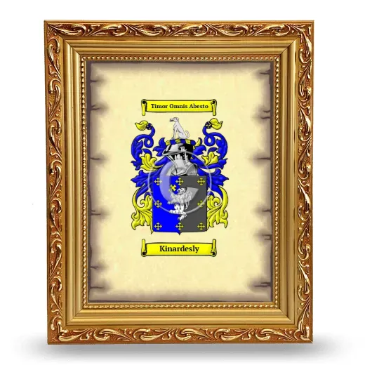 Kinardesly Coat of Arms Framed - Gold
